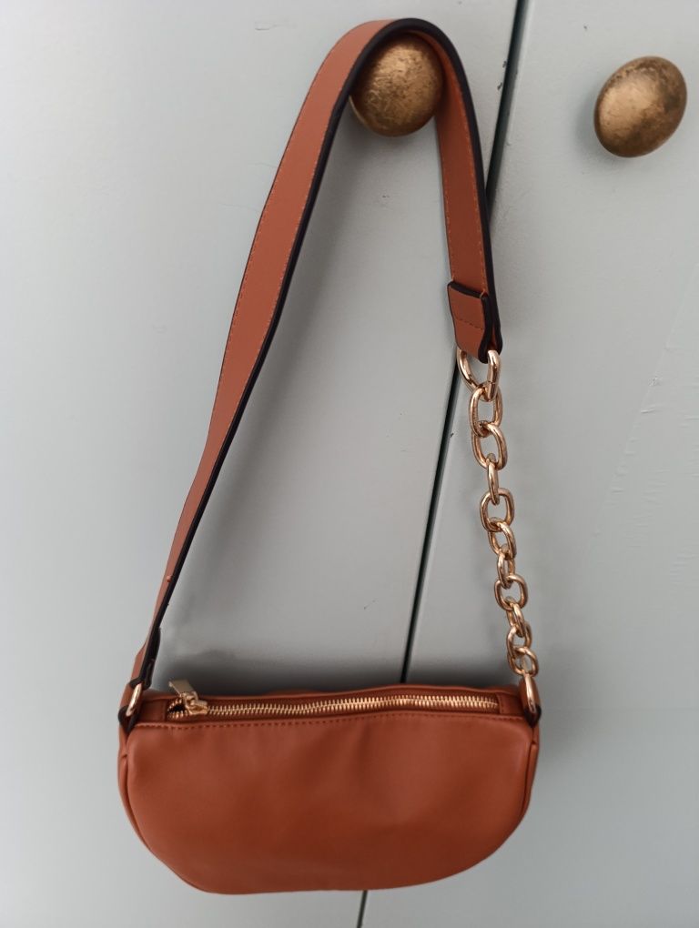 Nowa torebka Orsay camel beż, złoty łańcuch