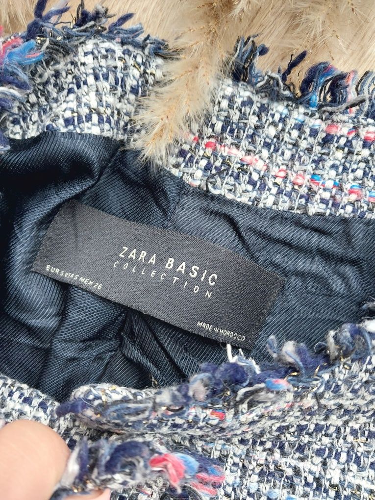 Żakiet Zara Marynarka Old Money Tweed Tweedowa klasyczna