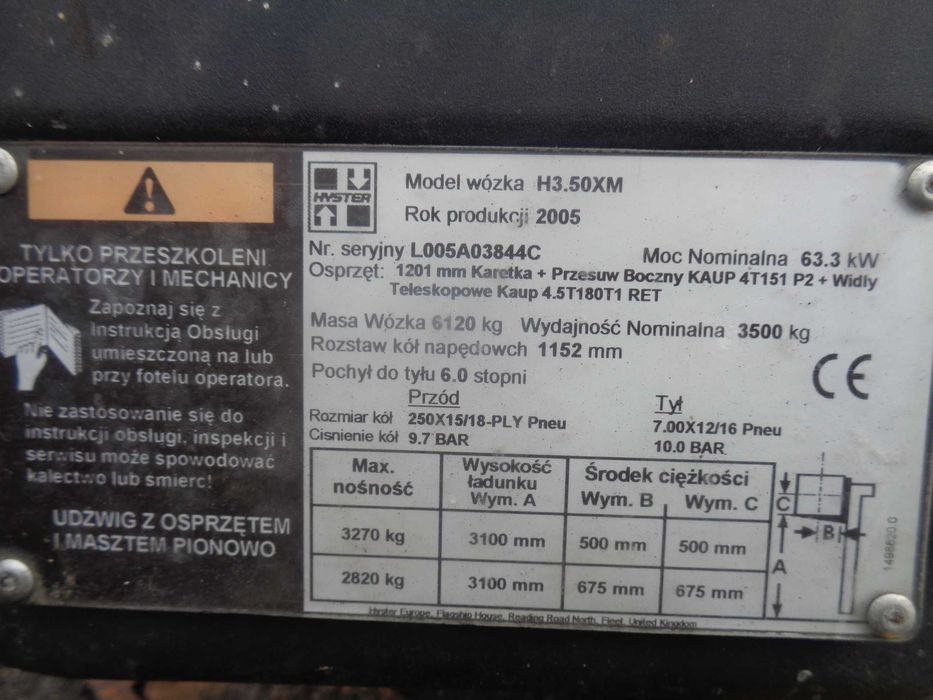 Tylna belka oś skrętna wózek widłowy HYSTER H3.50 , H4.00 części