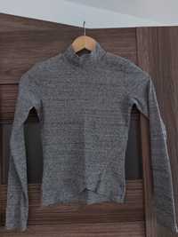 Sweter golf półgolf szary sweterek 34 XS basic