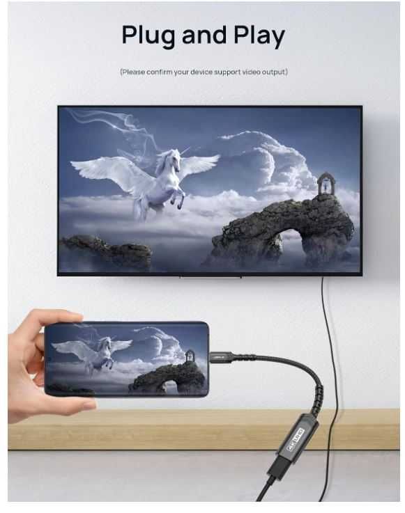 Przejściówka USB C na HDMI 4K JSAUX kolor czarny