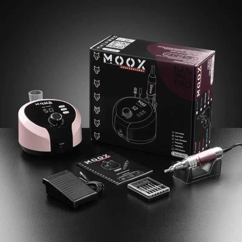 Фрезер для манікюру і педикюру MOOX X 807, 50 000 об/хв, 65 W, Pink