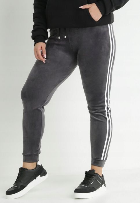 3XL 4XL 46 48 legginsy welurowe duży rozmiar plus size rozciągliwe