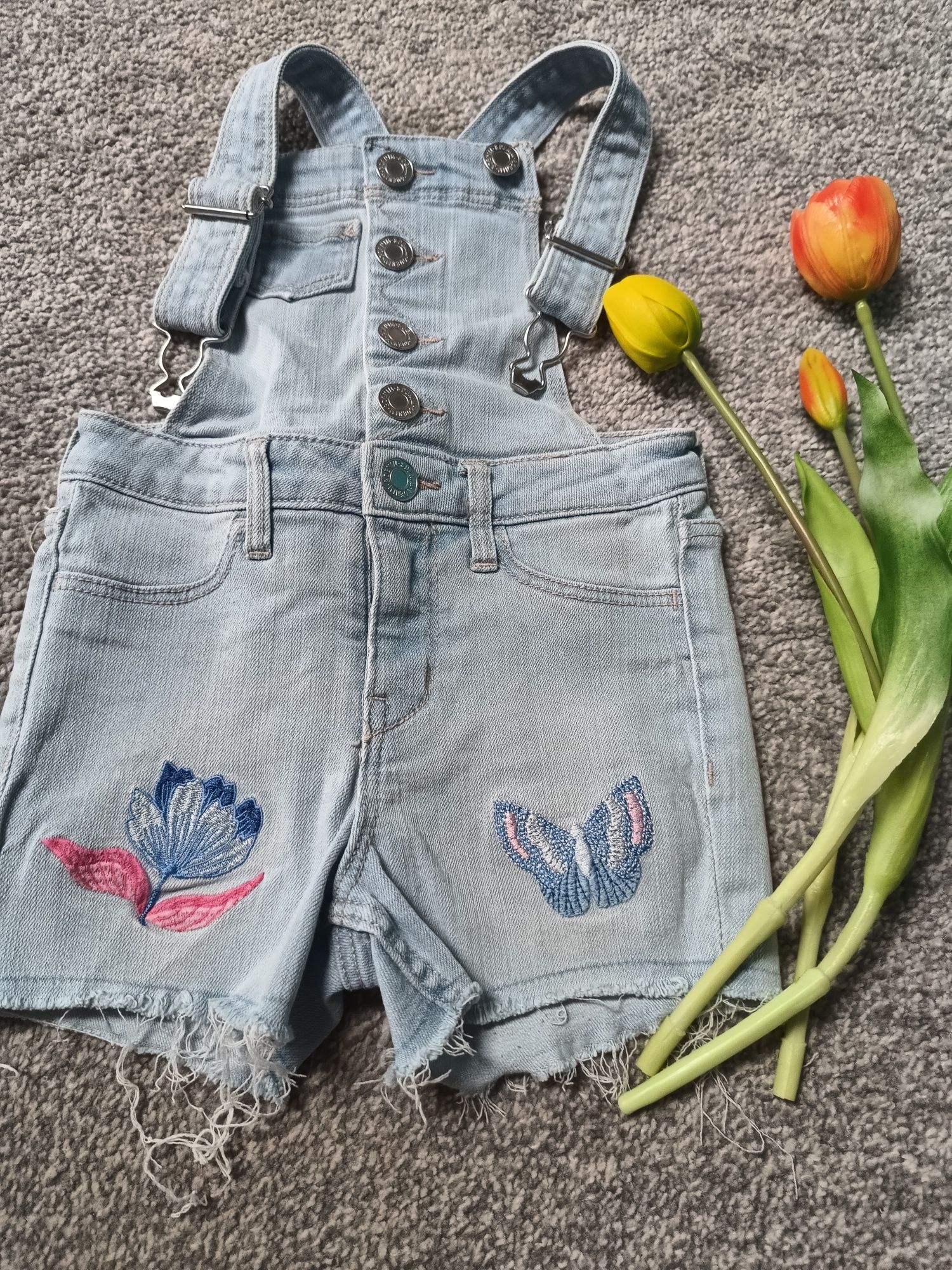 Spodnie ogrodniczki jeansowe H&M 104 cm