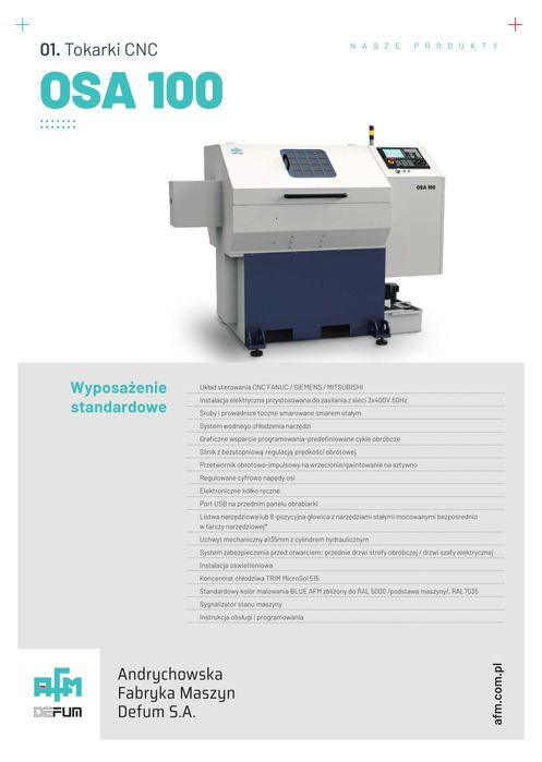 Tokarka CNC OSA 100 - AFM DEFUM