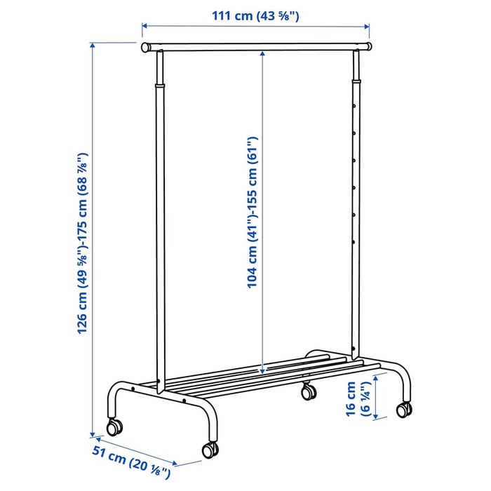 Charriot / suporte para cabides branco do IKEA