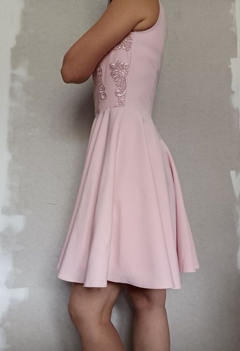 Sukienka pudrowy róż S