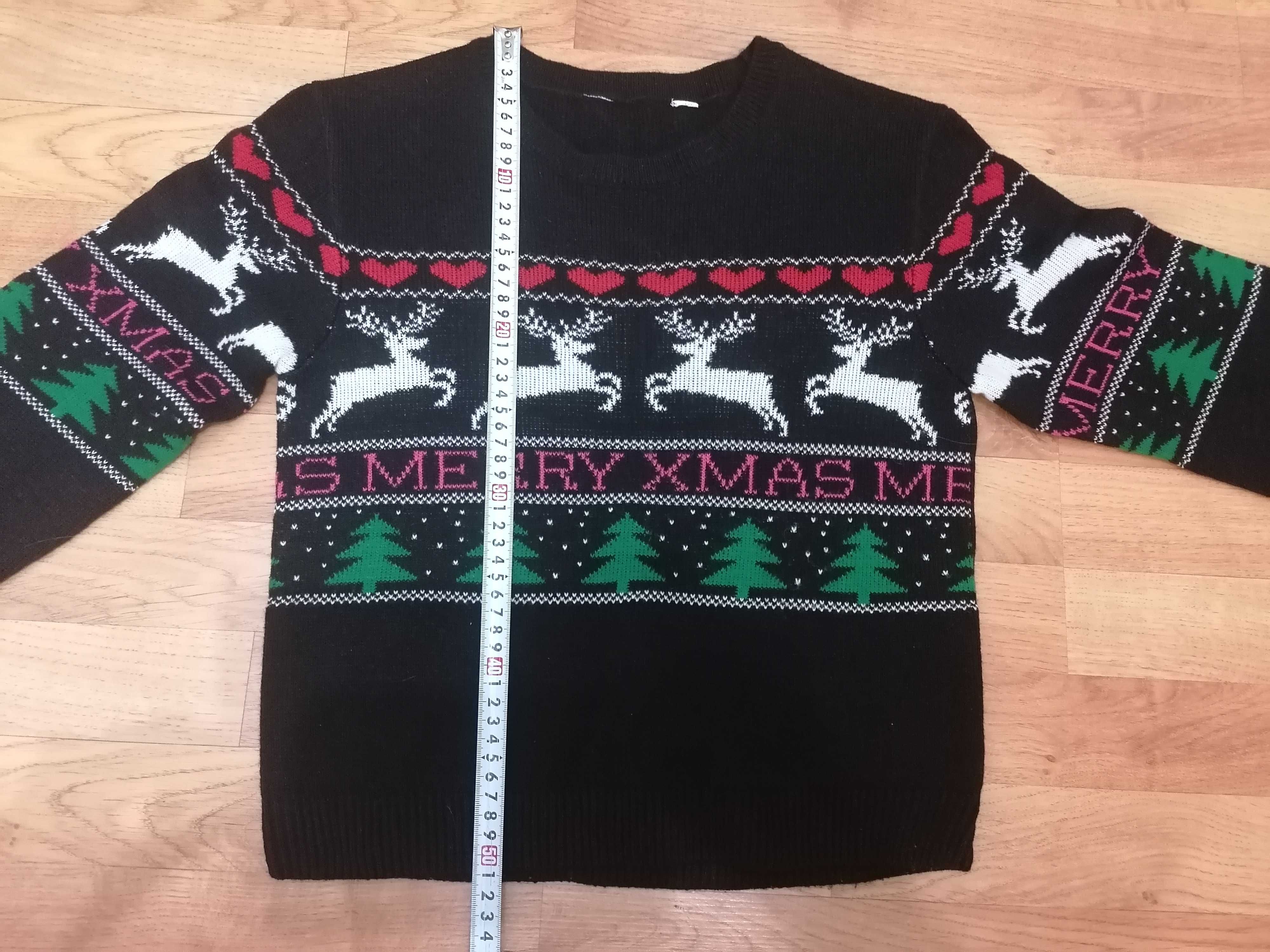 Zestaw świąteczny 140/146,sweterek H&m + bluzka Myszka Miki świąteczna