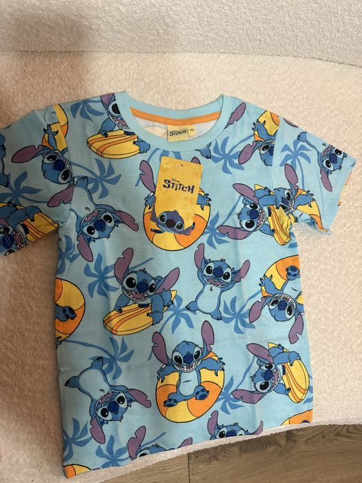 Dwie koszulki Disney Stitch 116 i 128 nowe