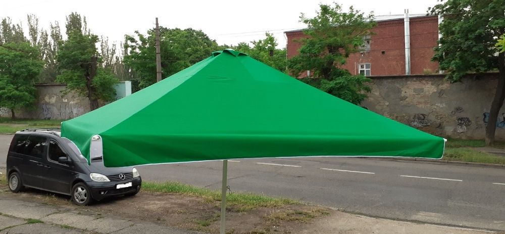 Зонт 4х4 метра, каркас б/у, тент новый, садовый большой барный уличный