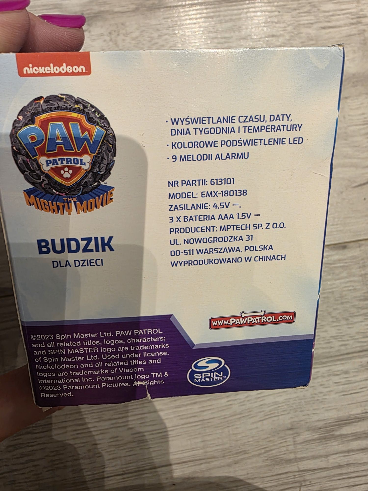 Budzik psi patrol led, alarm