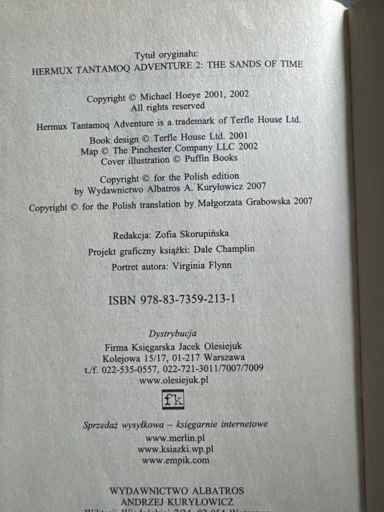Książka- Piaski czasu. Michael Hoeye