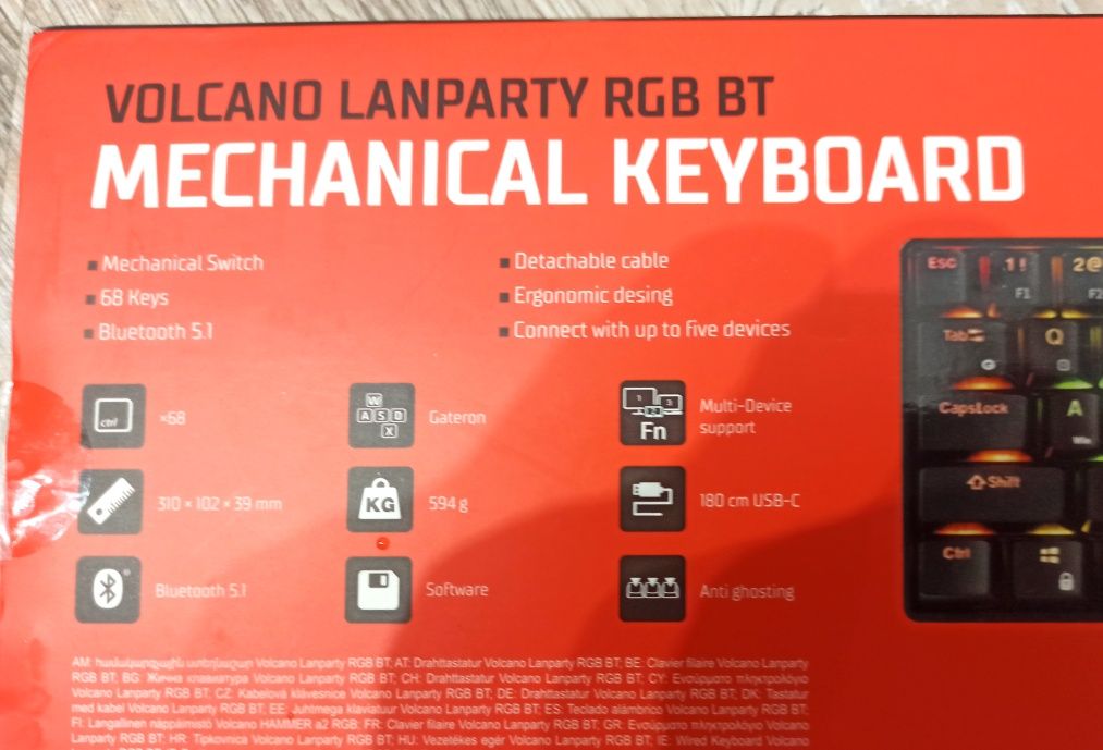 Klawiatura Volcano Lamparty RGB Bt