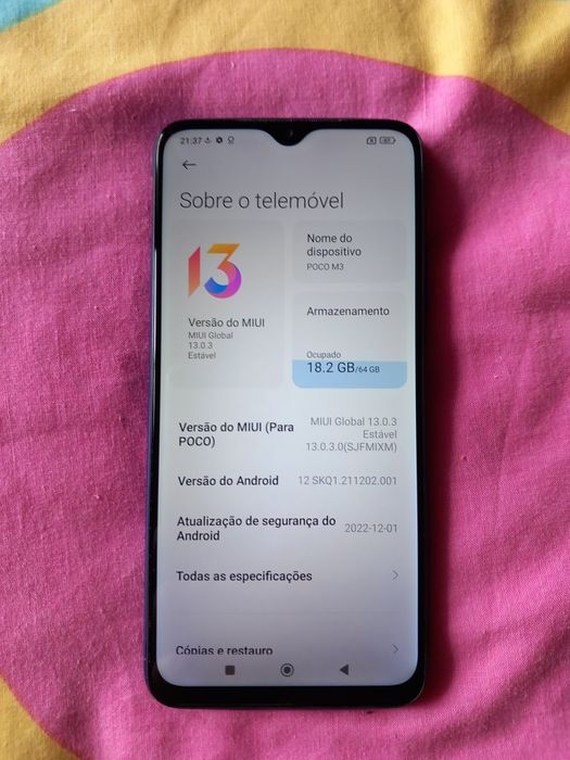 Telemóvel Xiaomi Poco M3 64GB