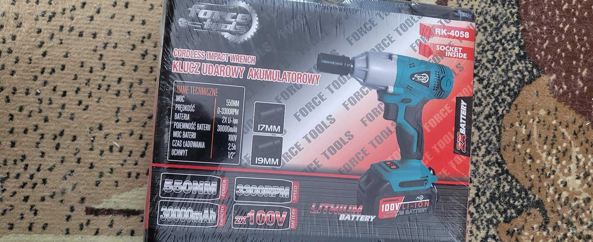 Klucz Udarowy Akumulatorowy Force TOOLS, W WALIZCE, 2 AKUMULATORY