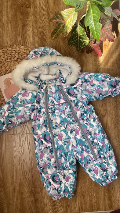 Зимовий комбінезон на овчині + утеплювач 74-80 розмір 6-9 міс