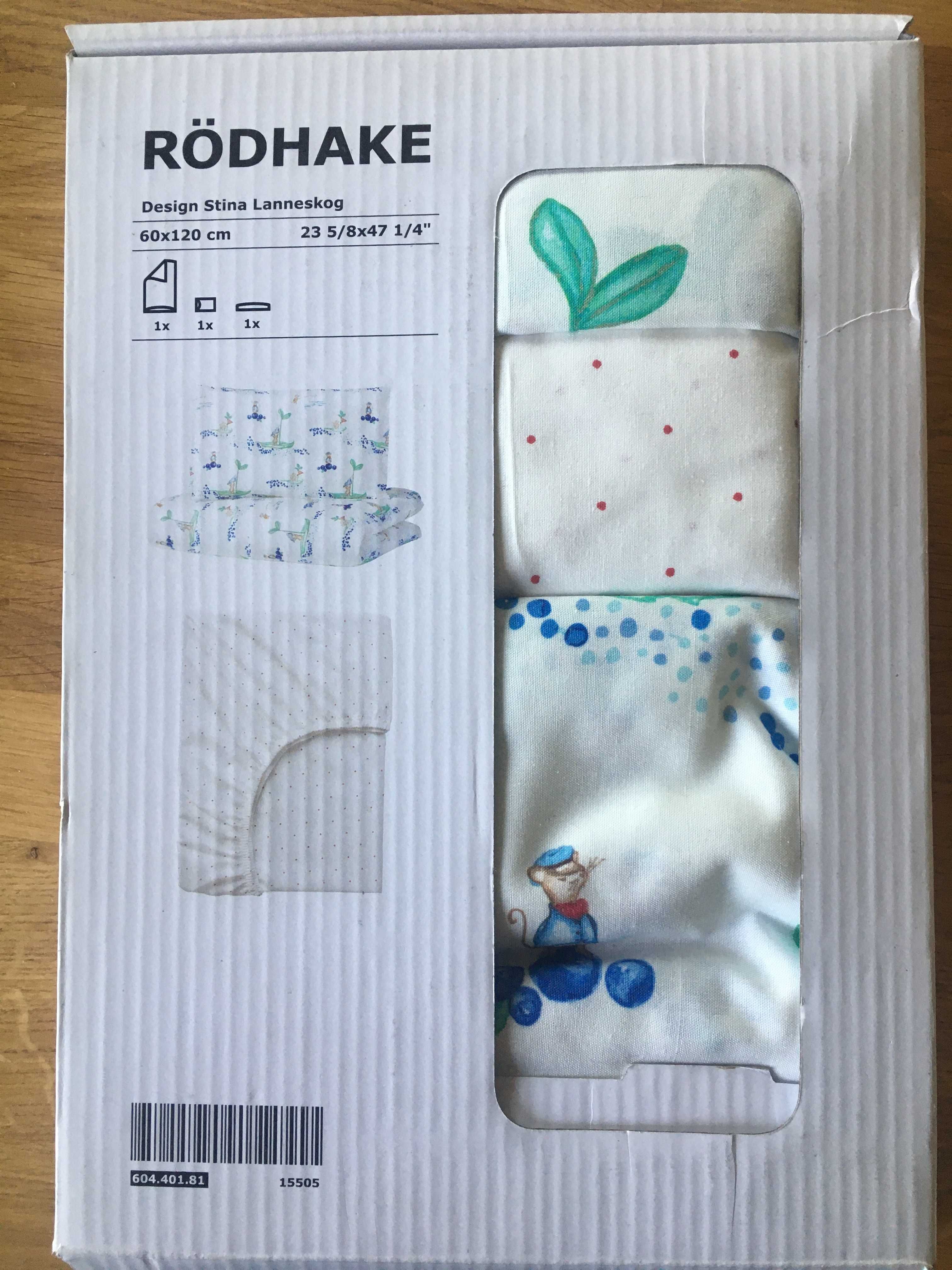 Sprzedam nowy komplet pościeli do łóżeczka 3 szt. 60x120 IKEA RODHAKE