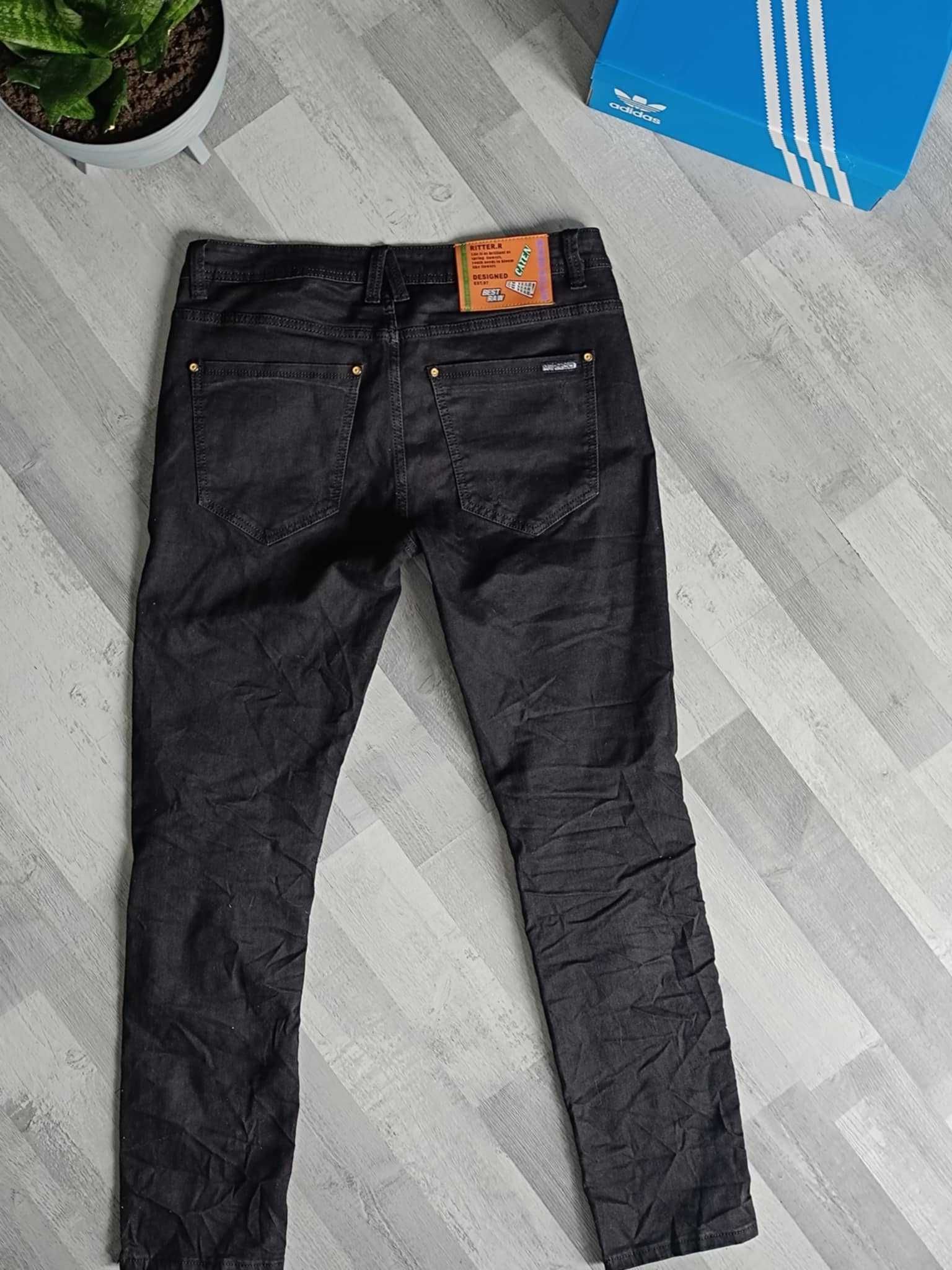 Ritter Jeansy z Naszywkami & Przetarciami slim – Streetwearowy Sztos!