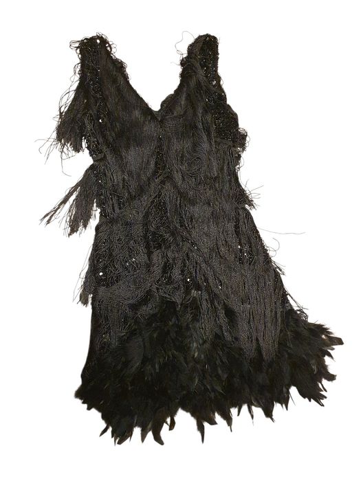 Sukienka Robero Cavalli z cekinami ,frędzlami, piórami