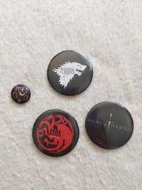 Zestaw przypinek pinów przypinki Gra o Tron Game of Thrones Trivium
