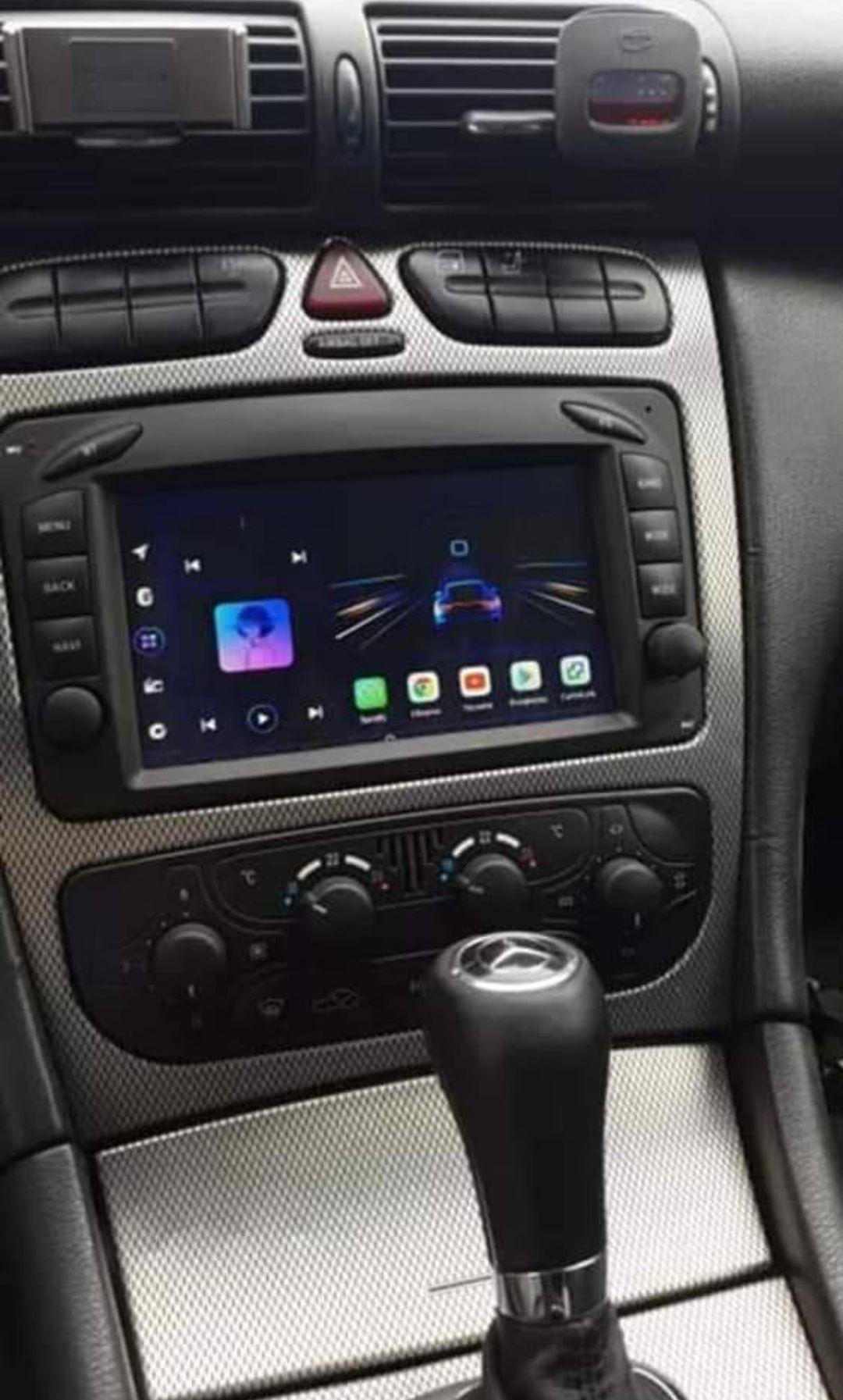 Rádio Android 12 com GPS Mercedes W203/W209 (Artigo Novo)