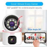 Домашняя камера видеонаблюдения WIFI 2DUAL LENS PTZ CAMERA