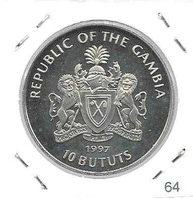 Gâmbia - - 10 Bututs - 1997 - - "Protecção da Vida Marítima" - - Moeda