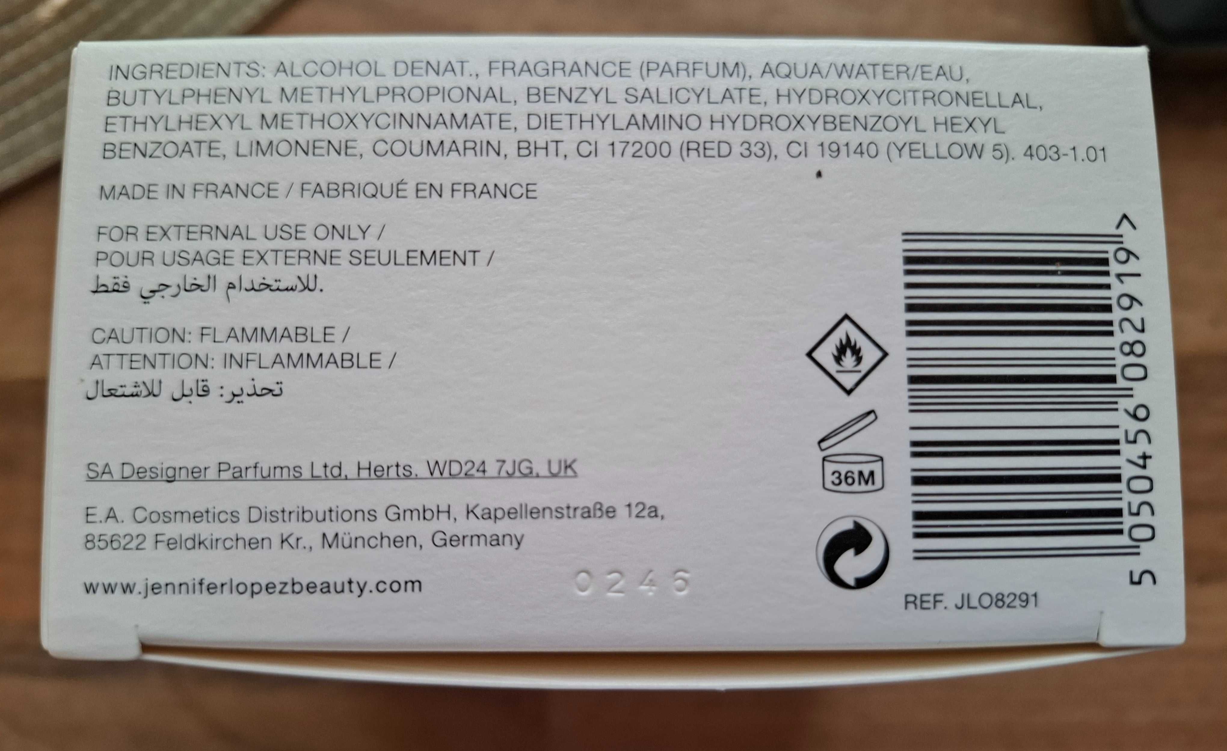 Pudełko po perfumach Promise Jennifer Lopez