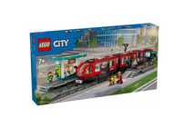 LEGO CITY 60423 Czerwony Tramwaj Pociąg i Stacja Kolejowa *NOWE*
