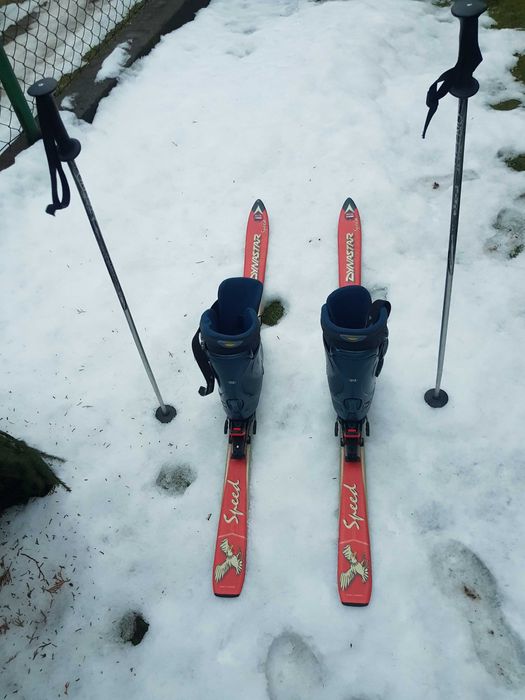 Narty buty oraz kijki ,KOMPLET w dobrej cenie !