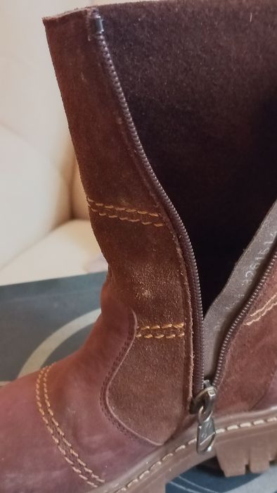 Сапоги на байці 25 розмір для дівчинки.Нубук і замш