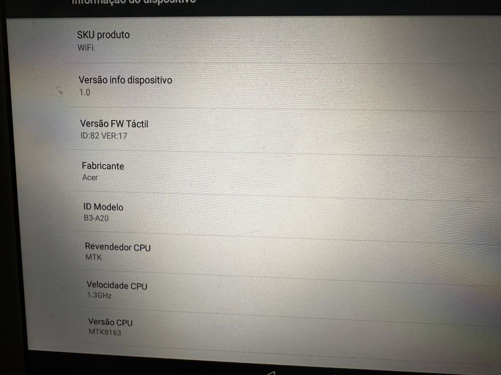 tablet acer  como novo