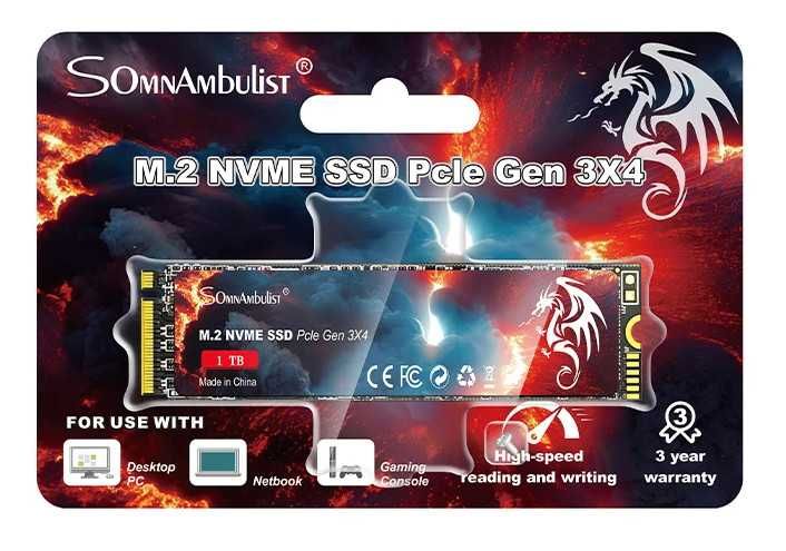 Накопитель SomnAmbulist SSD M2 256Gb Pro NVME 2280 PCIe 3.0x4 Новый