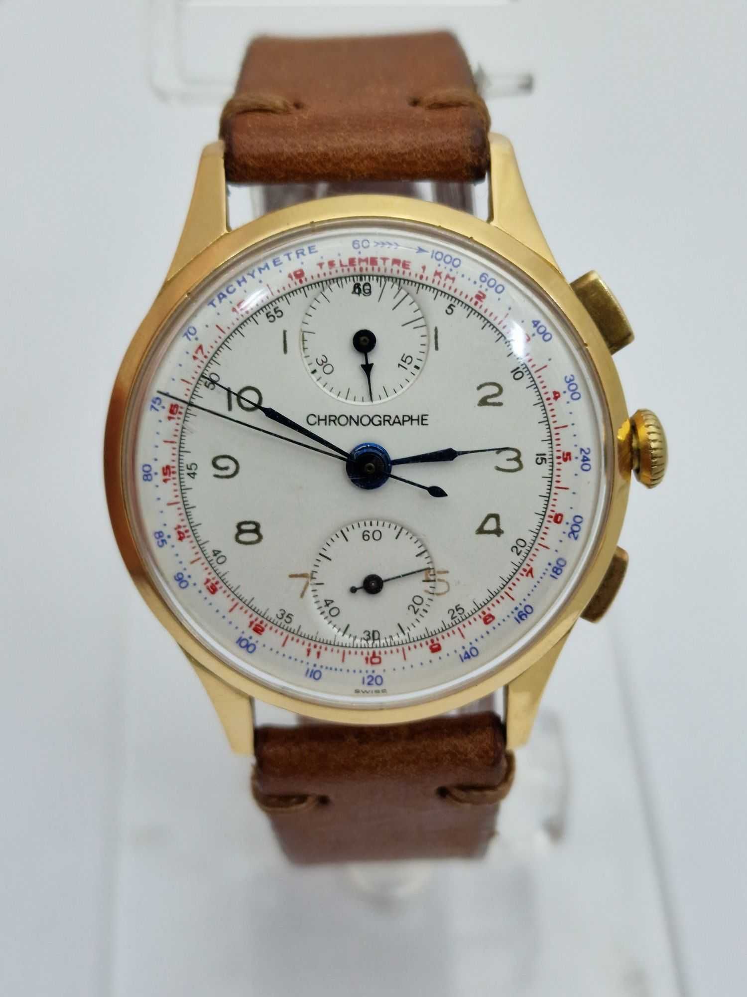 Złoty Chronographe Swiss 18k, 36 mm