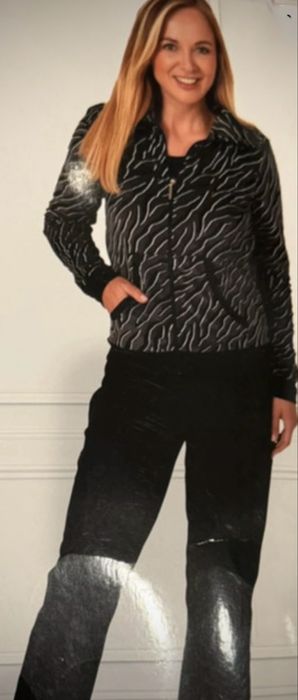 Dres damski, dres welurowy, dres pluszowy, bluza rozpinana, l/xl