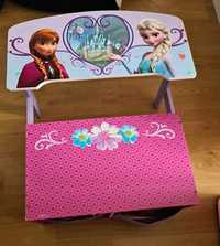 Mesa e banco da princesas Frozen  com gaveta