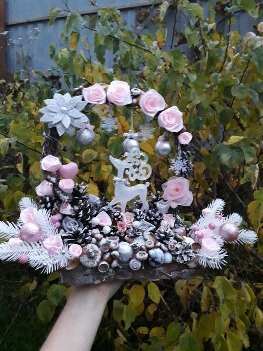 Новорічна поробка у школу,садочок. Зимова композиція.