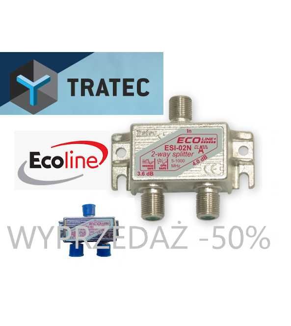 Rozgałęźnik 2-drożny TVSAT DVBT ESI-02N TRATEC ECO. SPLITTER 5-1000MHZ