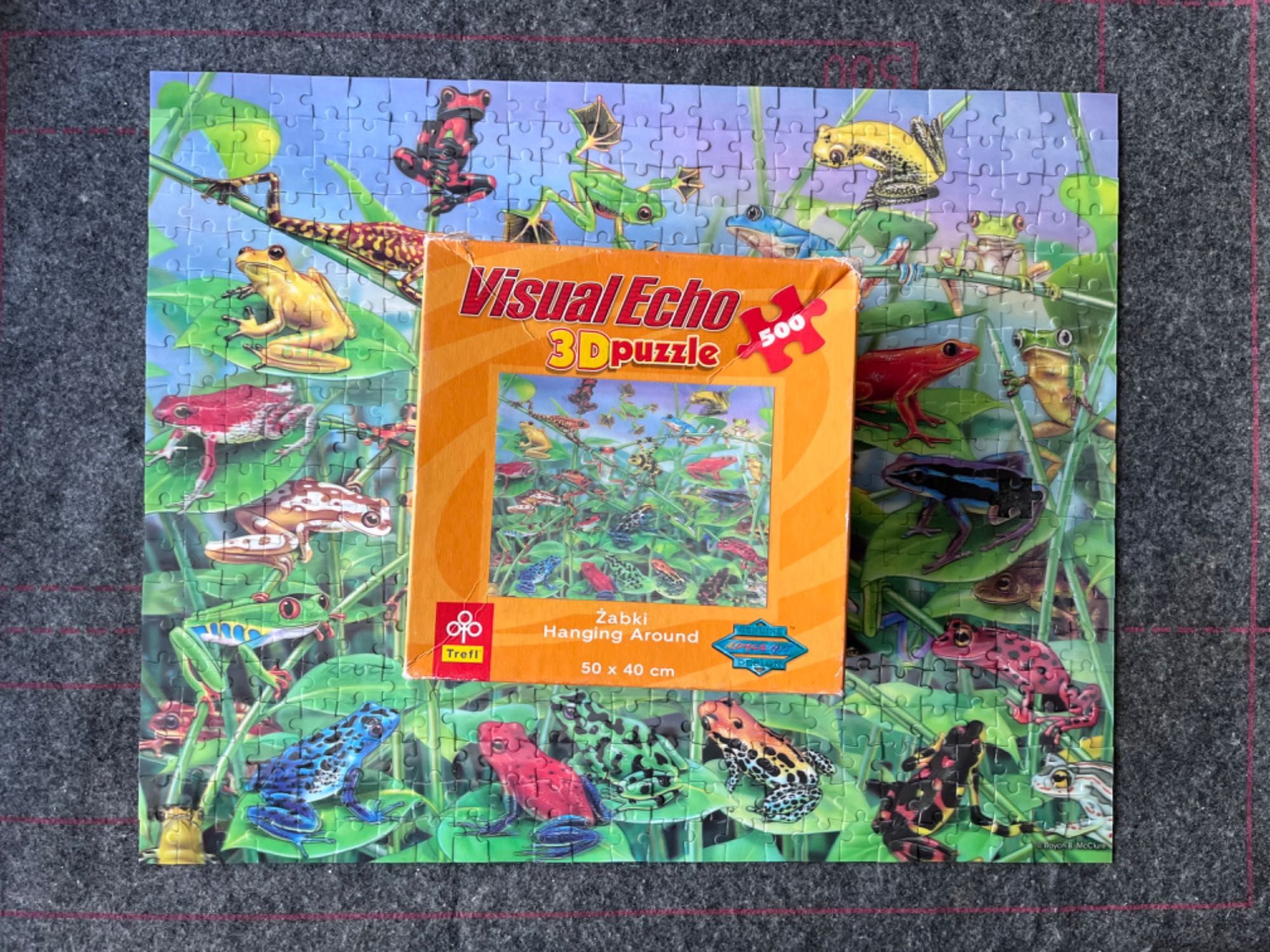 Trefl Visual Echo 3D puzzle 500 elementów brak 1 żaby