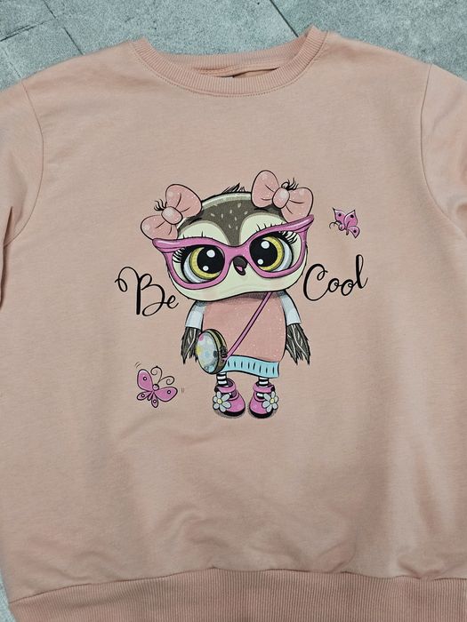 Bluza morelowa ze sowa sówka 134/140cm