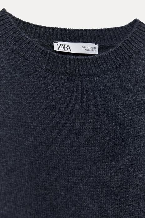 Кашеміровий светр ZARA колір синій індіго