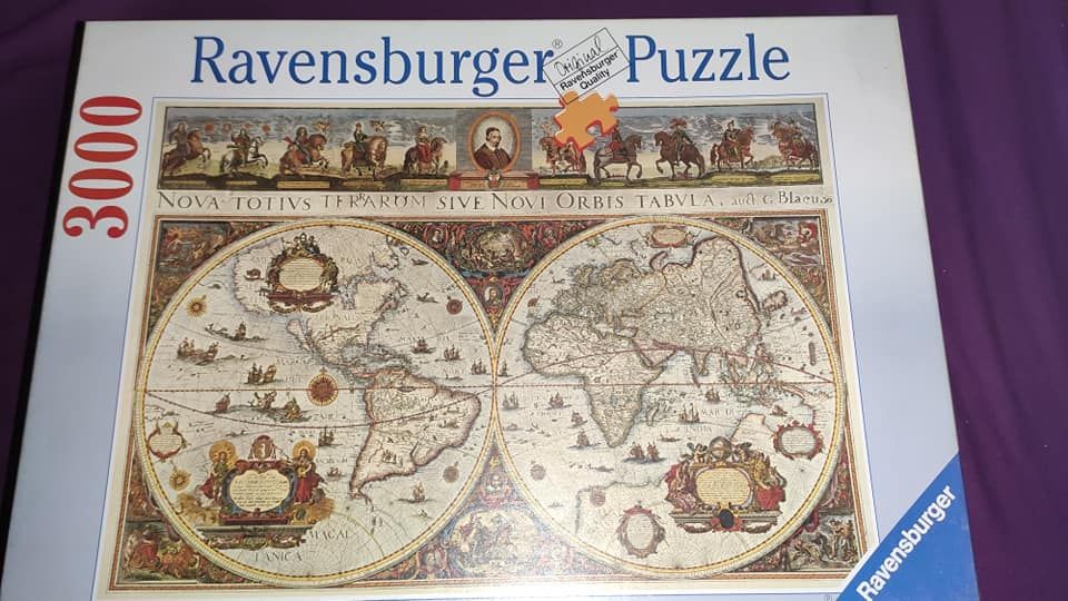 Puzzle Ravensburger 3000 - antyczna mapa świata. Kompletne