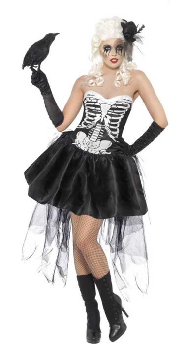 Halloween przebranie kostium Szkielet sukienka L