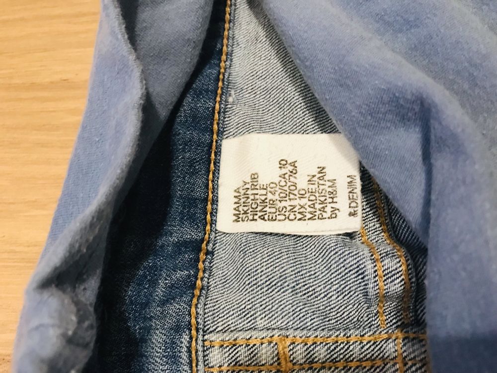 Spodnie jeansy cygaretki H&M 40 ciążowe