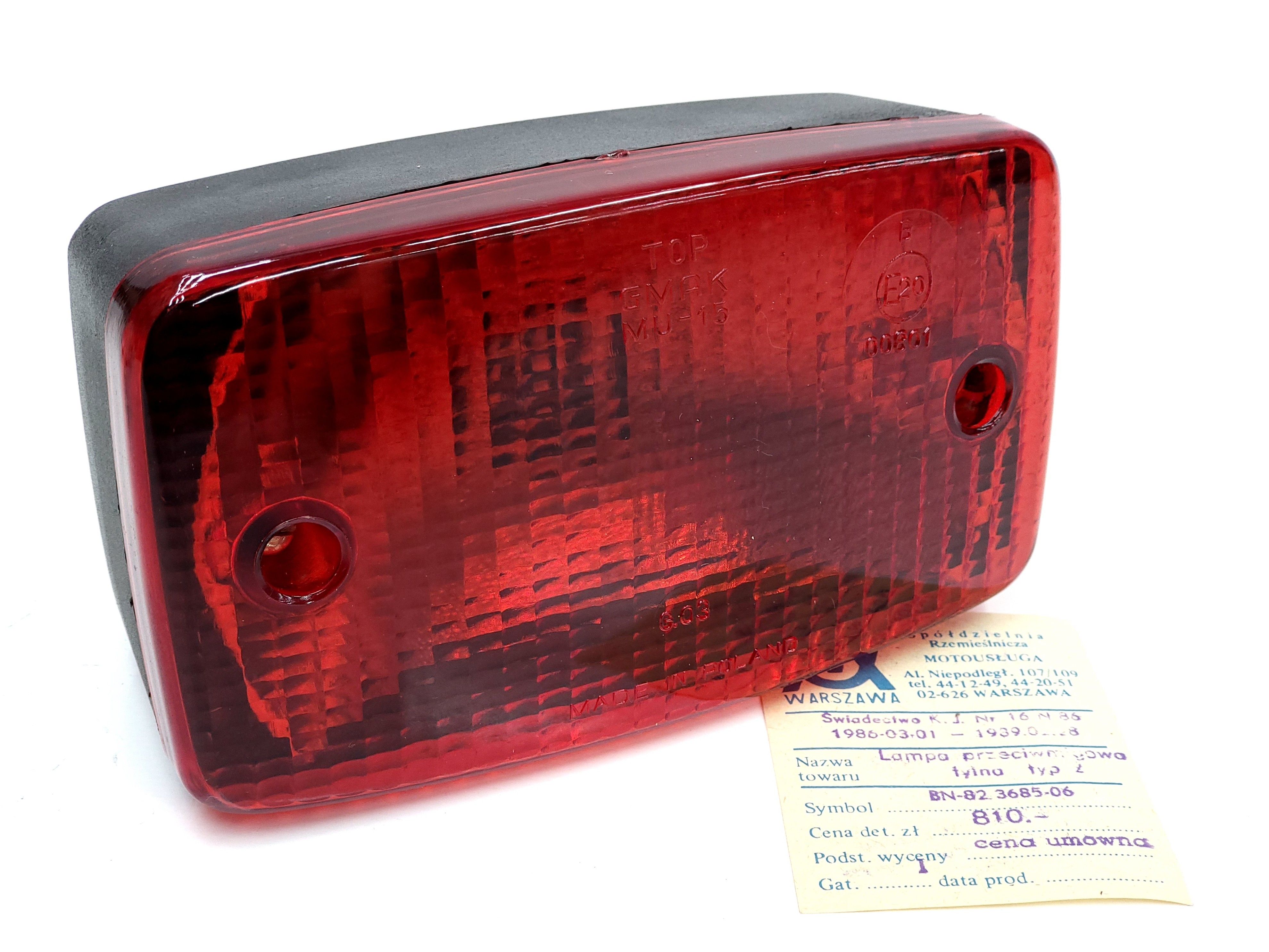 NOWA Lampa światło przeciwmgłowe Fiat 126P PRL