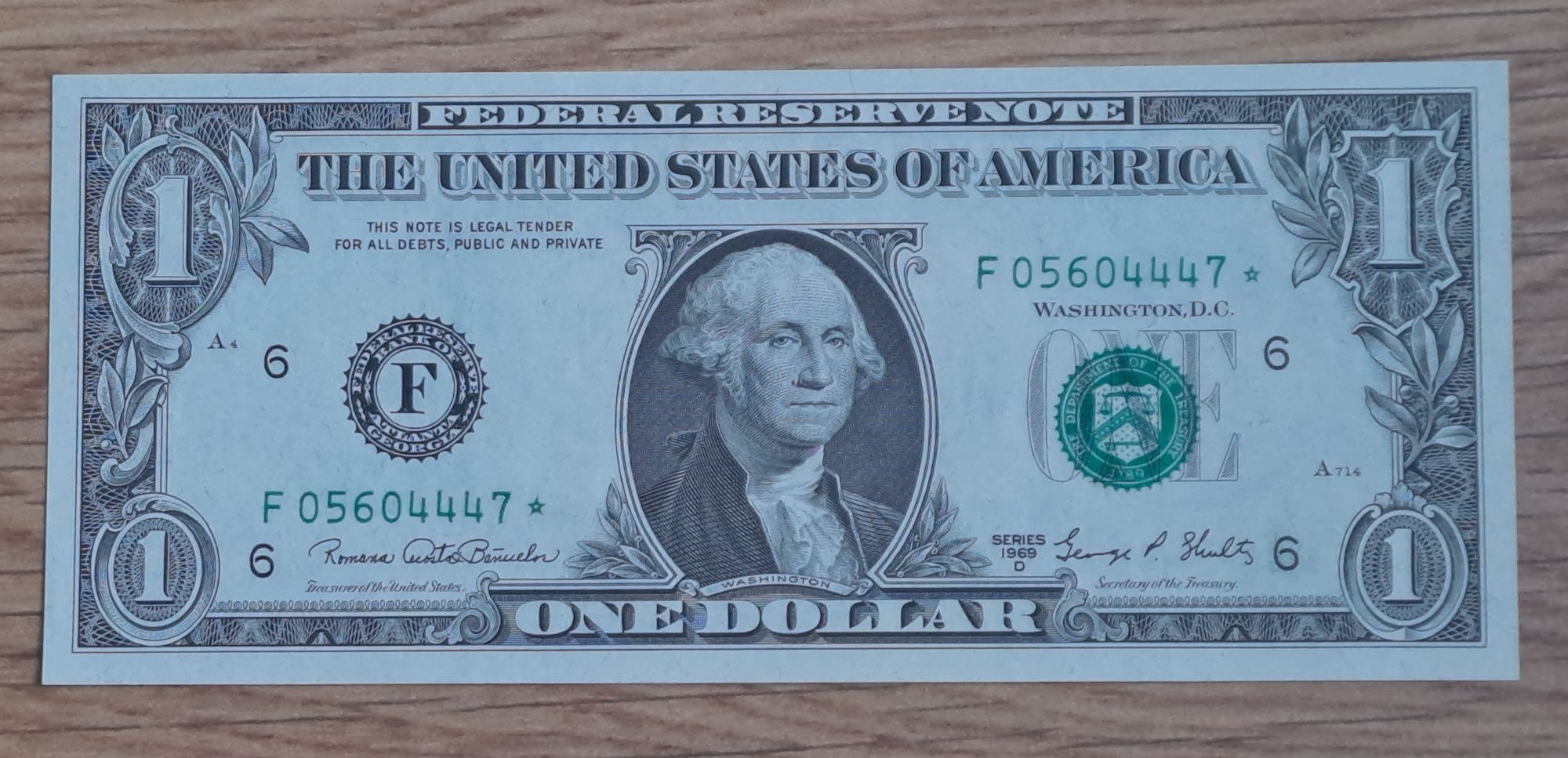 1dolar 1969r.D z gwiazdką UNC