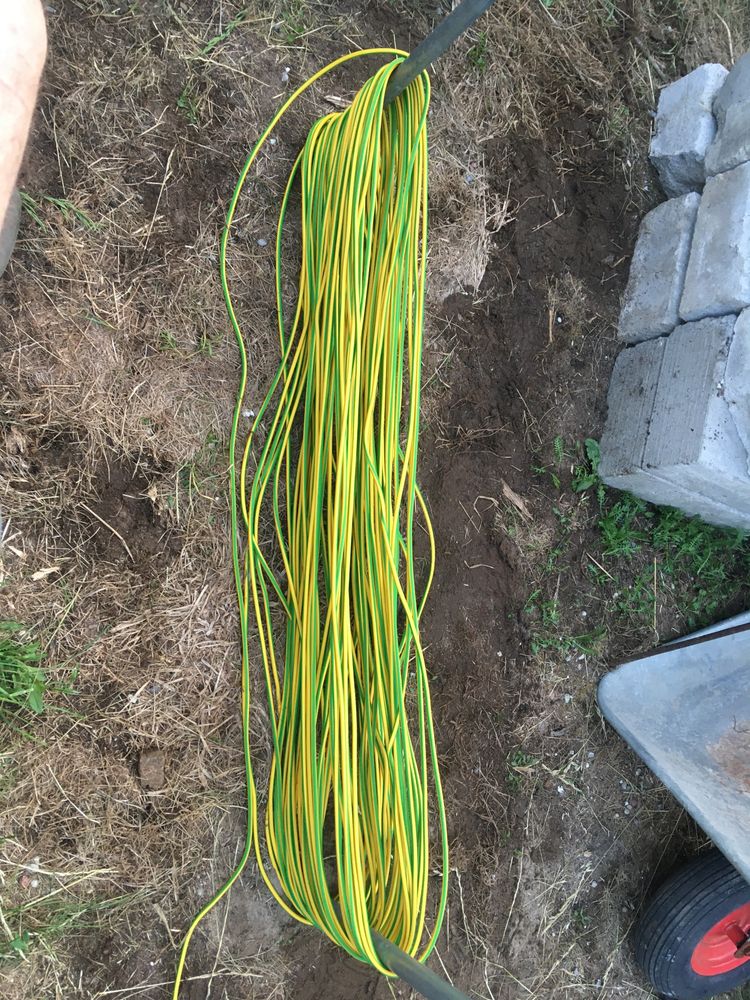 Przewód Jednożyłowy żółto-zielony 10 mm2  74 metry H07V-K