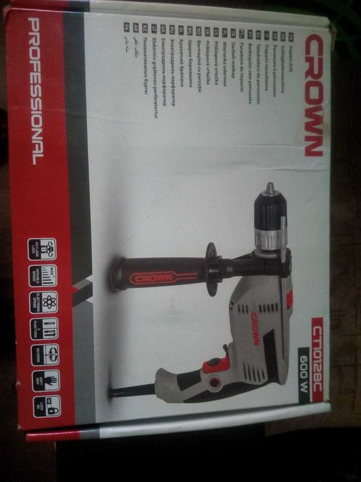 Дрель ударная CROWN CT10128C, 600 Вт