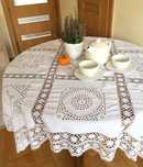 Obrus vintage haft szydełko 135cm x 135cm