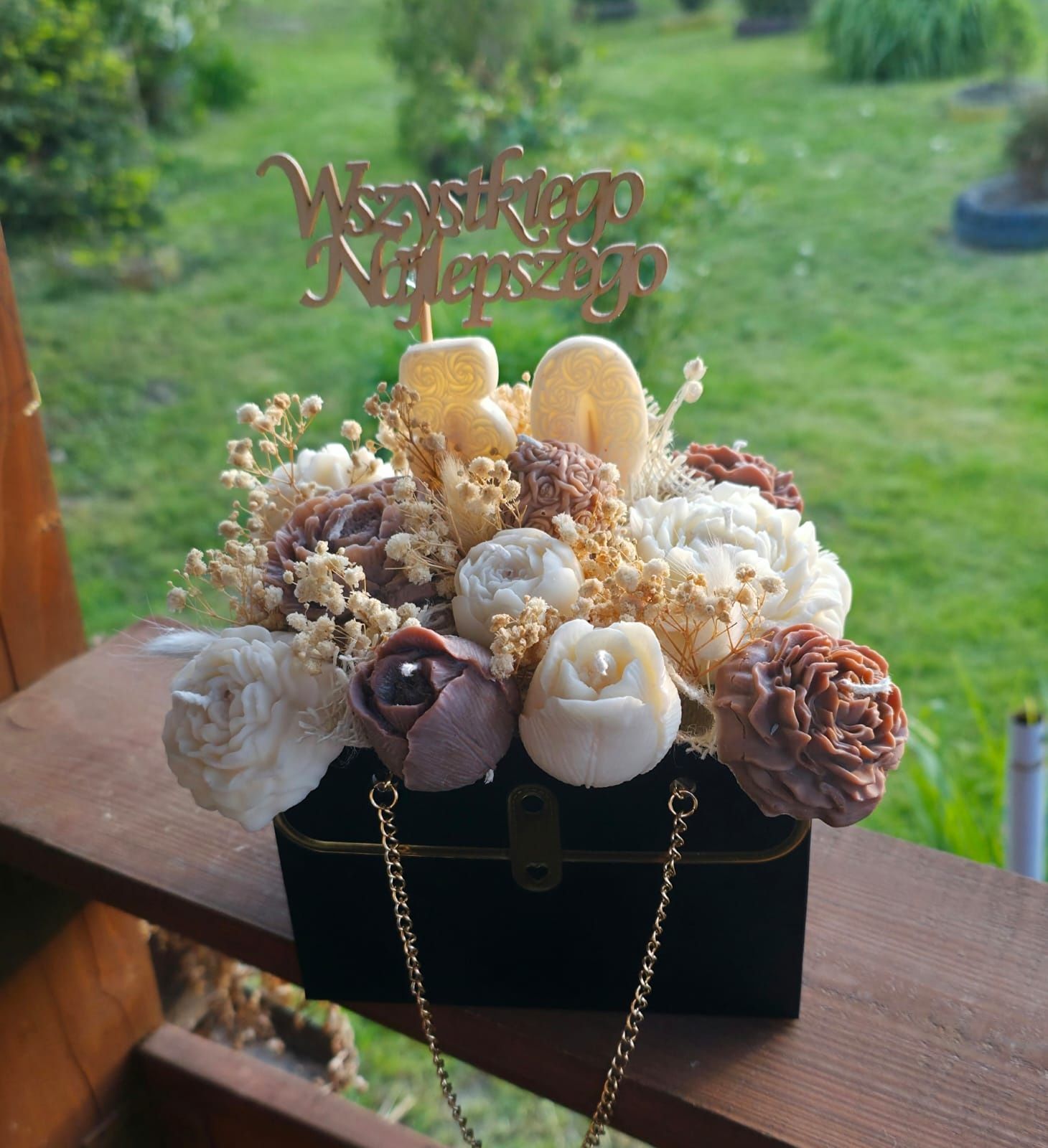 Flower box candle w torebce
